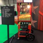 Branded Popcorn Cart and Ready Made Popcorn Hire Exhibition London Excel